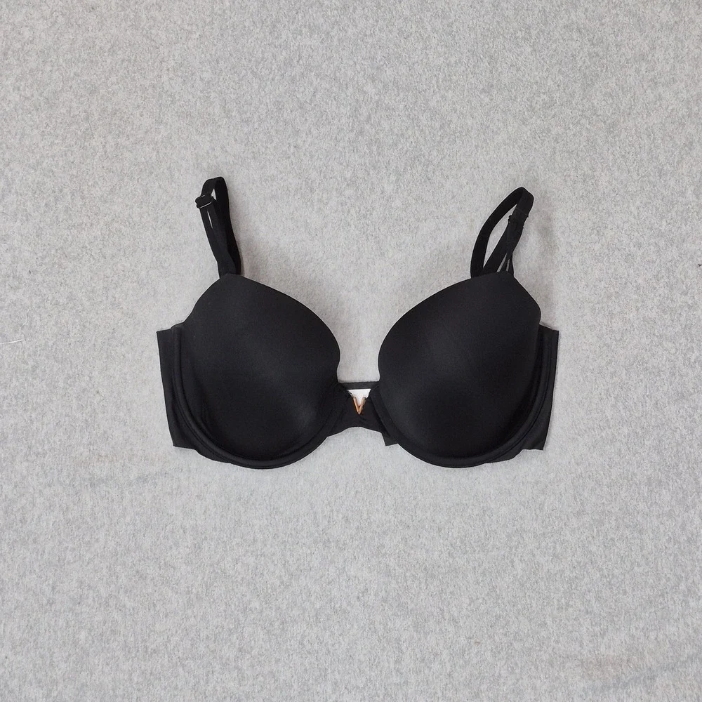 Victoria's Secret Women Bra 32DDD Black T Shirt Lined Demi Underwired Strap